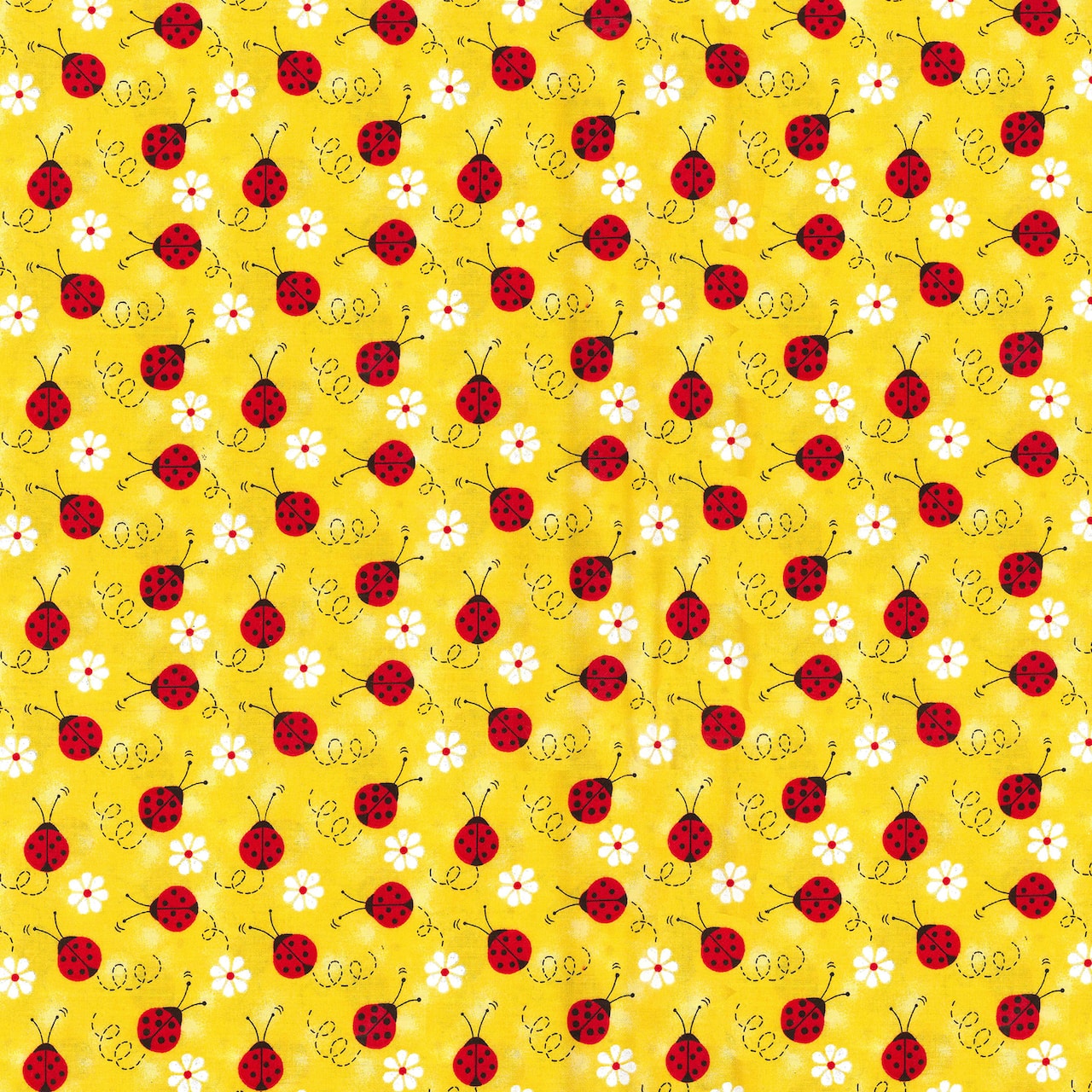 Fabric Traditions Ladybug &#x26; Daisy Novelty Cotton Fabric